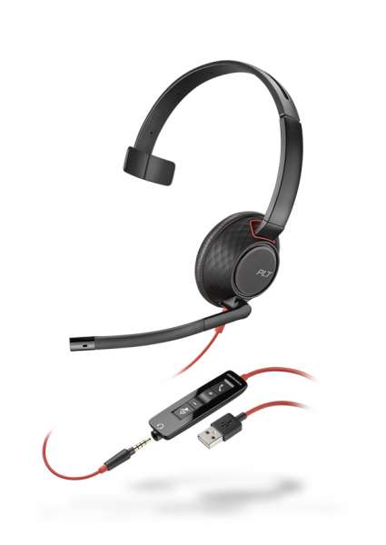 Poly Blackwire C5210 USB-A & 3,5mm Klinke Mono NC Headset mit CallControl für UC/Microsoft