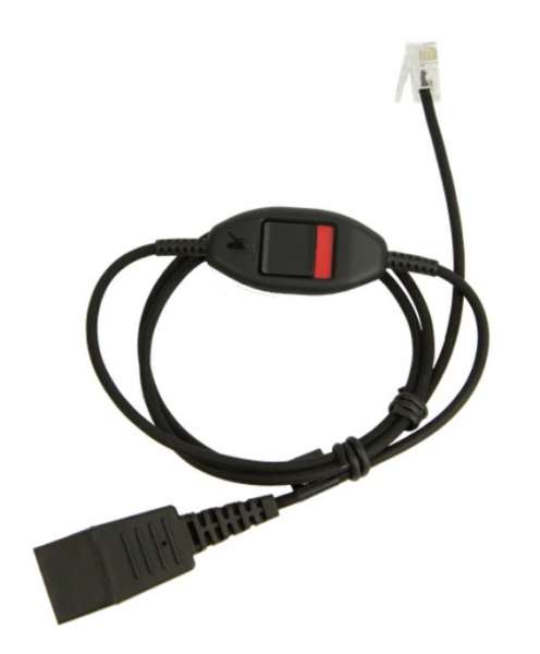 Jabra 01-20 Anschlusskabel QD auf RJ10 glatt 0,8 Meter inkl. Stummschalter/Mute