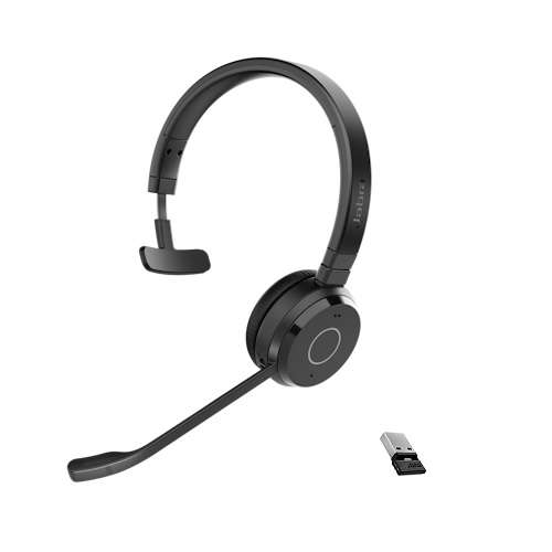 Jabra Evolve 65 TE Link390a MS Mono Bluetooth Headset inkl. Link 390a Bluetooth USB-A Adapter