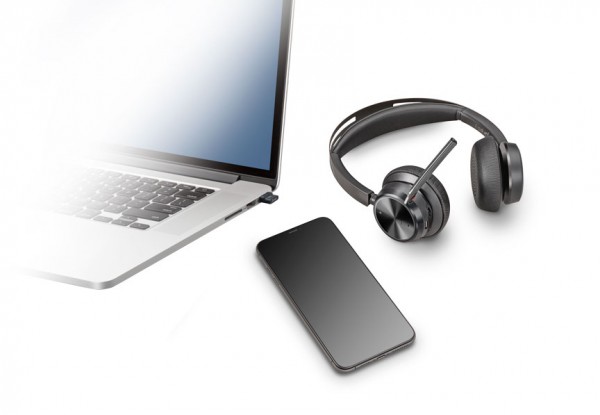Poly Voyager Focus2 UC-M USB-C/-A Teams Stereo ANC Bluetooth Headset inkl. BT700 USB-C Dongle (&USB-