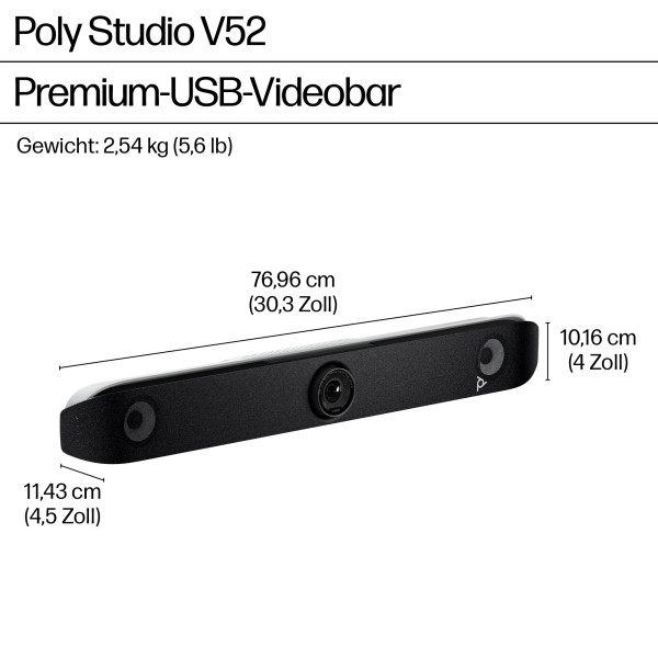 HP Poly Studio V52 USB 4K Videobar