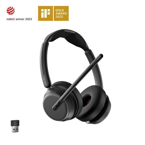 EPOS IMPACT 1060T ANC Teams Stereo Bluetooth Headset mit BTD 800 USB-A Bluetooth Dongle