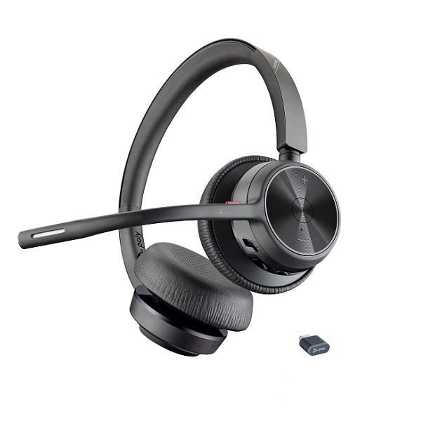 Poly Voyager 4320 UC USB-C Stereo Bluetooth Headset inkl. BT700 USB-C Dongle für PC Softphone und Mo