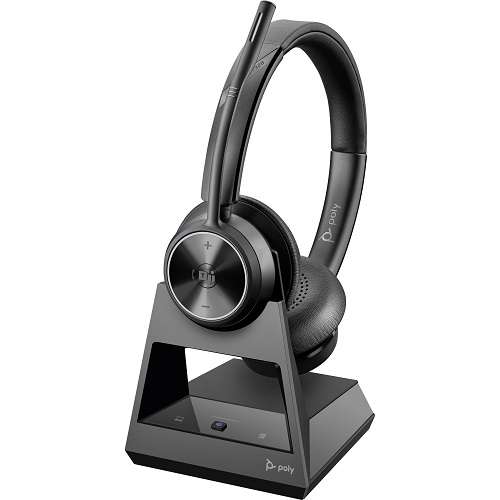 Poly Savi 7320-M Office Teams Stereo Ultra-Secure DECT NC Headset mit Acoustic Fence für Festnetz un