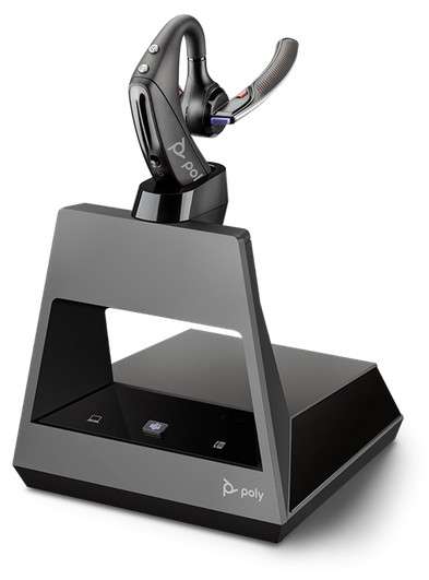 Poly Voyager 5200 Office MS Teams USB-A 2-Way Base Ohrbügel Bluetooth NC Headset für Festnetz, PC So