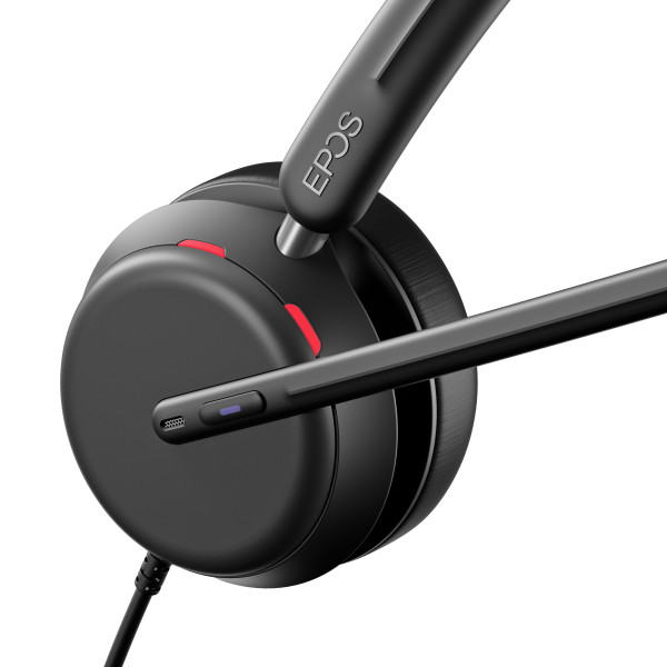 EPOS IMPACT 860T Teams USB-C Stereo Headset inkl. USB-A Adapter & Call Control am Headset