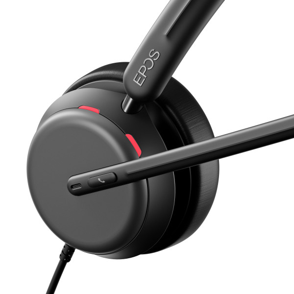 EPOS IMPACT 860 ANC UC USB-C Stereo Headset inkl. USB-A Adapter & Smart Call Control am Headset