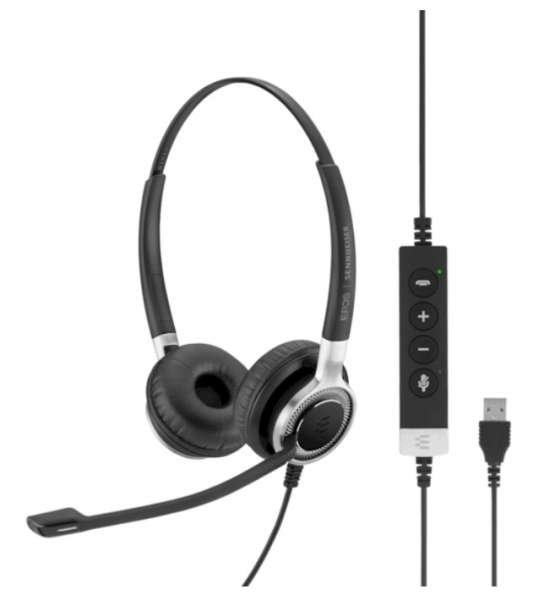EPOS IMPACT SC 660 ANC USB DUO UC & Skype4B Headset mit aktivem Noise Cancelling inkl. In-Line Call