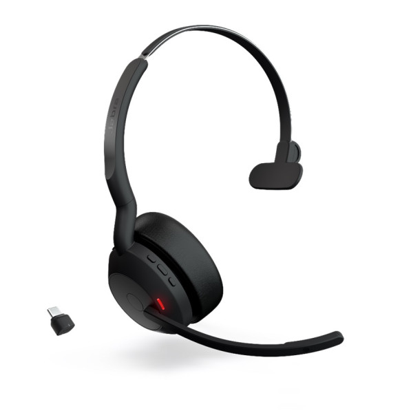 Jabra Evolve2 55 Link380c UC Mono Bluetooth ANC Headset inkl. Link380c USB-C Bluetooth Dongle für UC