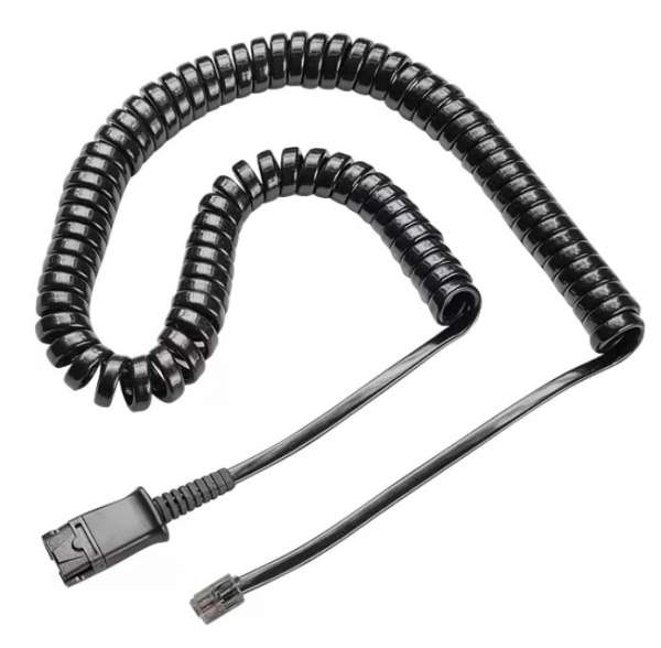 POLY U10P-S Anschlusskabel QD auf RJ10 spiral 0,5 - 2 Meter z.B. für SNOM
