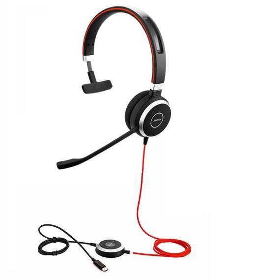 Jabra Evolve 40 MS Mono USB & 3,5mm Klinke NC Headset mit Busylight & CallControl für Microsoft