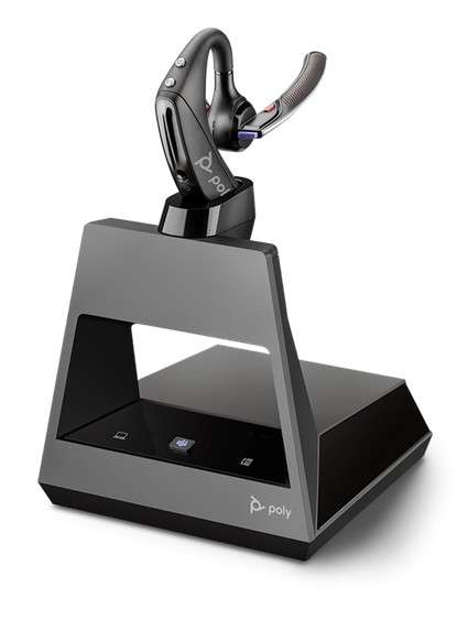 Poly Voyager 5200 Office MS Teams USB-C 2-Way Base Ohrbügel Bluetooth NC Headset für Festnetz, PC So