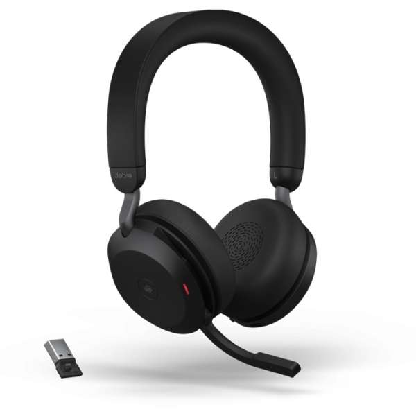 Jabra Evolve2 75 Link380a MS Stereo ANC Black Bluetooth NC Headset inkl. Link 380 USB-A MS Teams BT