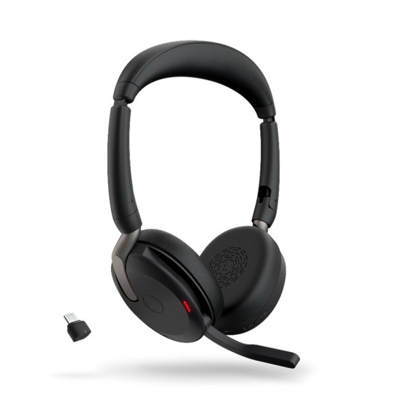 Jabra Evolve2 65 Flex Stand Link380/390c UC Stereo "Fold" Bluetooth ANC Headset inkl. Wireless Ladep
