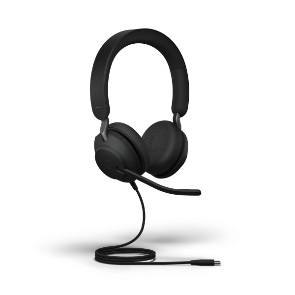 Jabra Evolve2 40 SE >Ext. Cord< USB-C UC Stereo NC Headset mit verlängertem Kabel