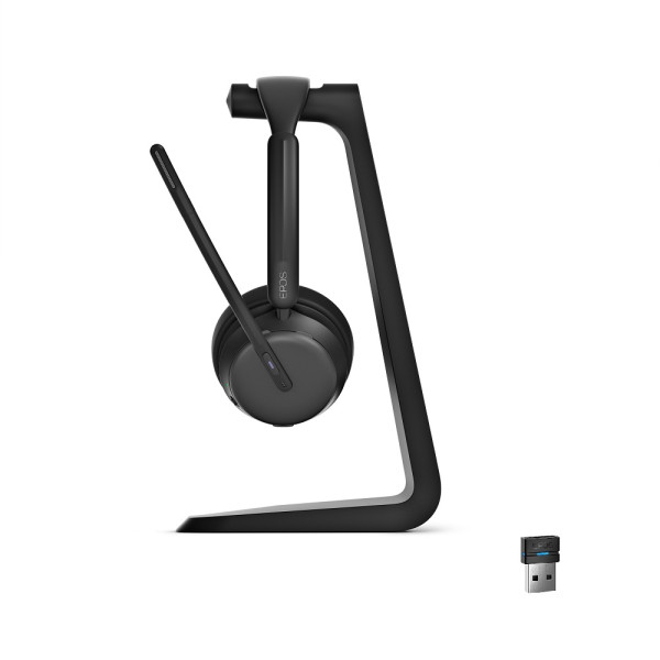 EPOS IMPACT 1061T ANC Stand Teams Stereo Bluetooth Headset mit CH 40 Ladestation & BTD 800 USB-A Blu