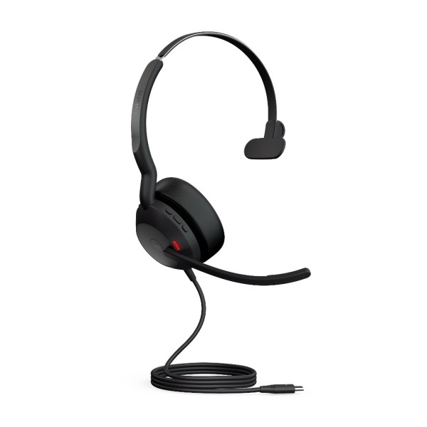 Jabra Evolve2 50 MS Mono USB-C Kabel & Bluetooth ANC Headset für MS Teams