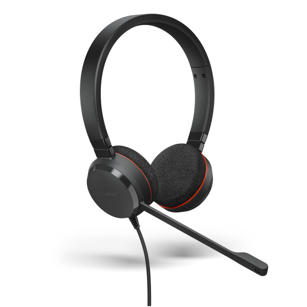 Jabra Evolve 20 USB C/A UC Stereo Headset mit USB-C auf USB-A Adapter