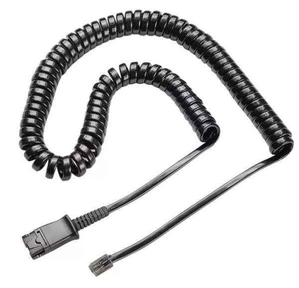 POLY U10P Anschlusskabel QD auf RJ10 spiral 0,5 - 2 Meter z.B. für Siemens